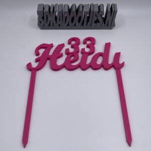 Taarttopper met naam en leeftijd (middel 12x15cm)