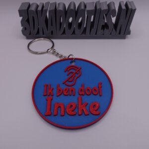 Ik ben doof sleutelhanger met naam