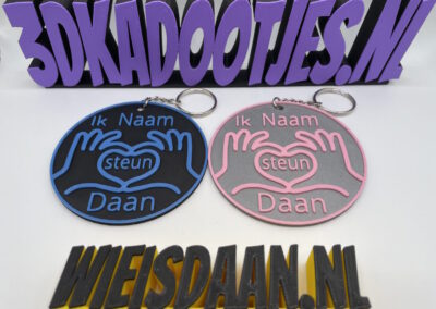 Ik steun Daan sleutelhanger met naam
