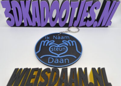 Ik steun Daan sleutelhanger met naam