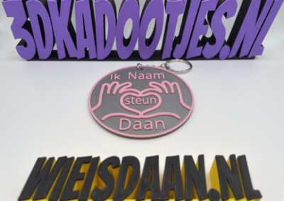Ik steun Daan sleutelhanger met naam